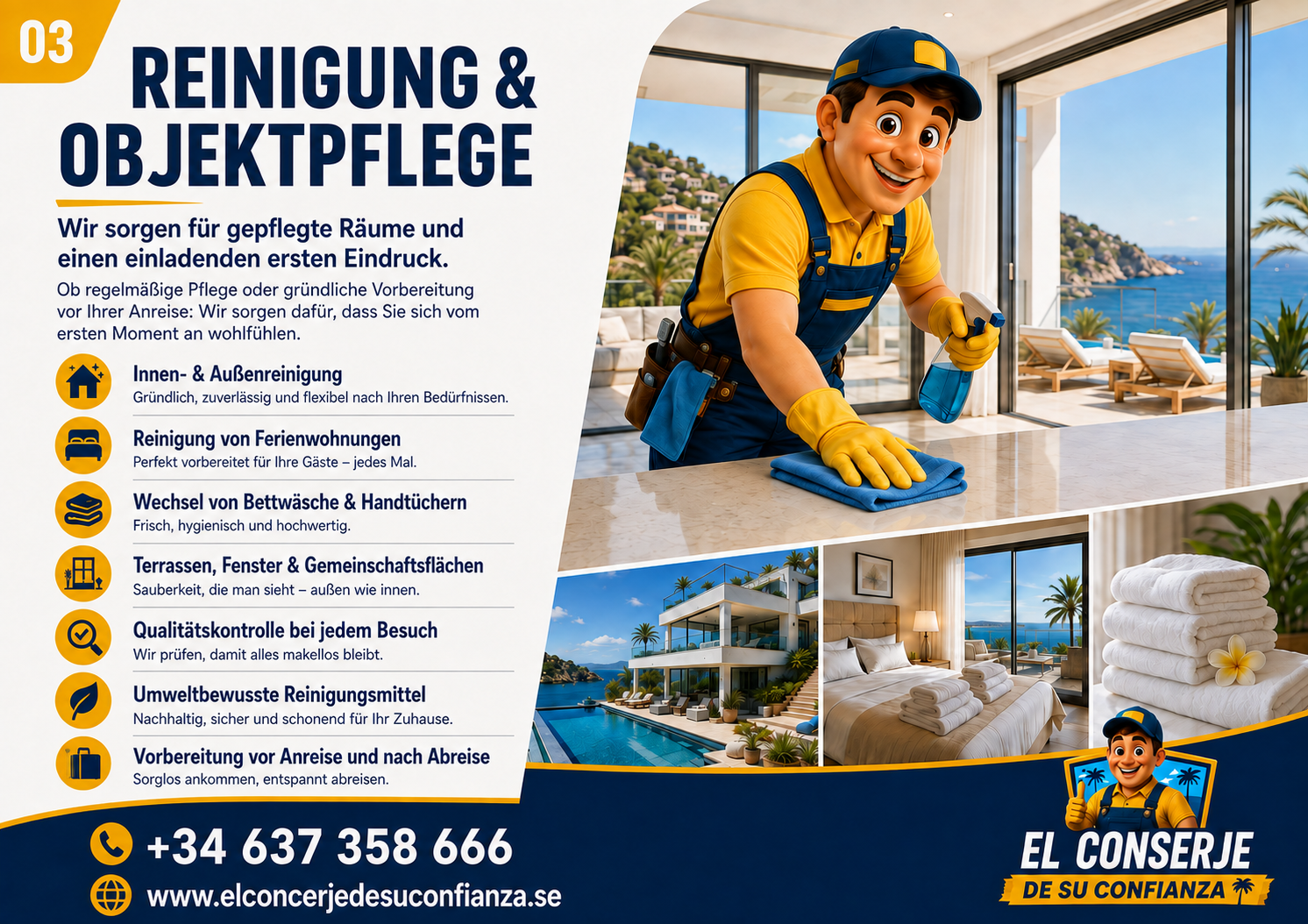 El Conserje – Broschürenseite Reinigung