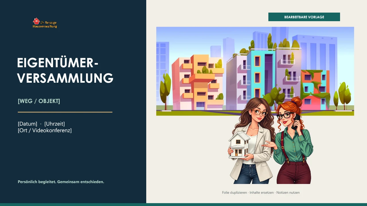 Eigene Präsentationsvorlage der Hausverwaltung